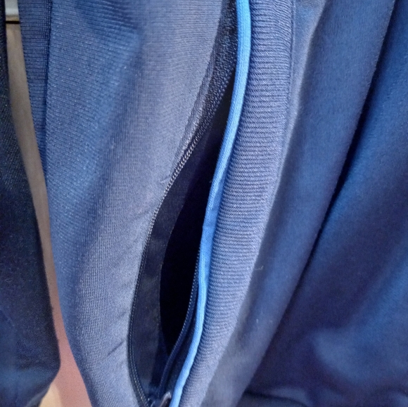 Adidas 3 Stripes Track Prime Blue Large Unisex Full Zipped Track Exercise Jacket - Picture 9 of 11